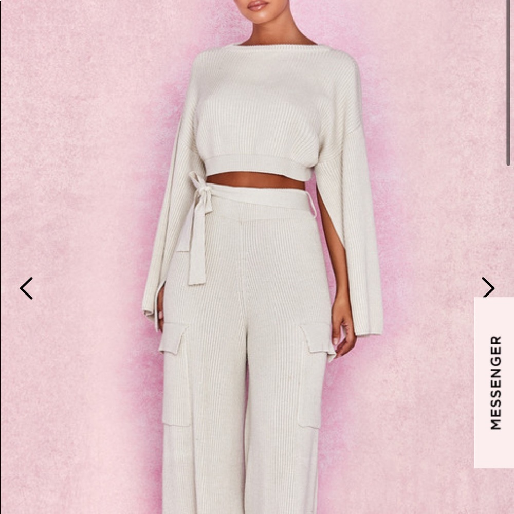 Oatmeal Ribbed Knit Set